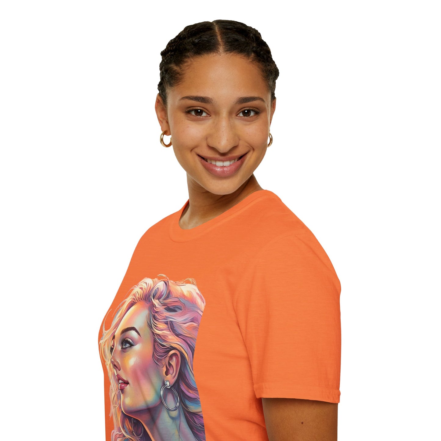 Artistic Women's Portrait T-Shirt - Women's Softstyle Tee for Creative Souls