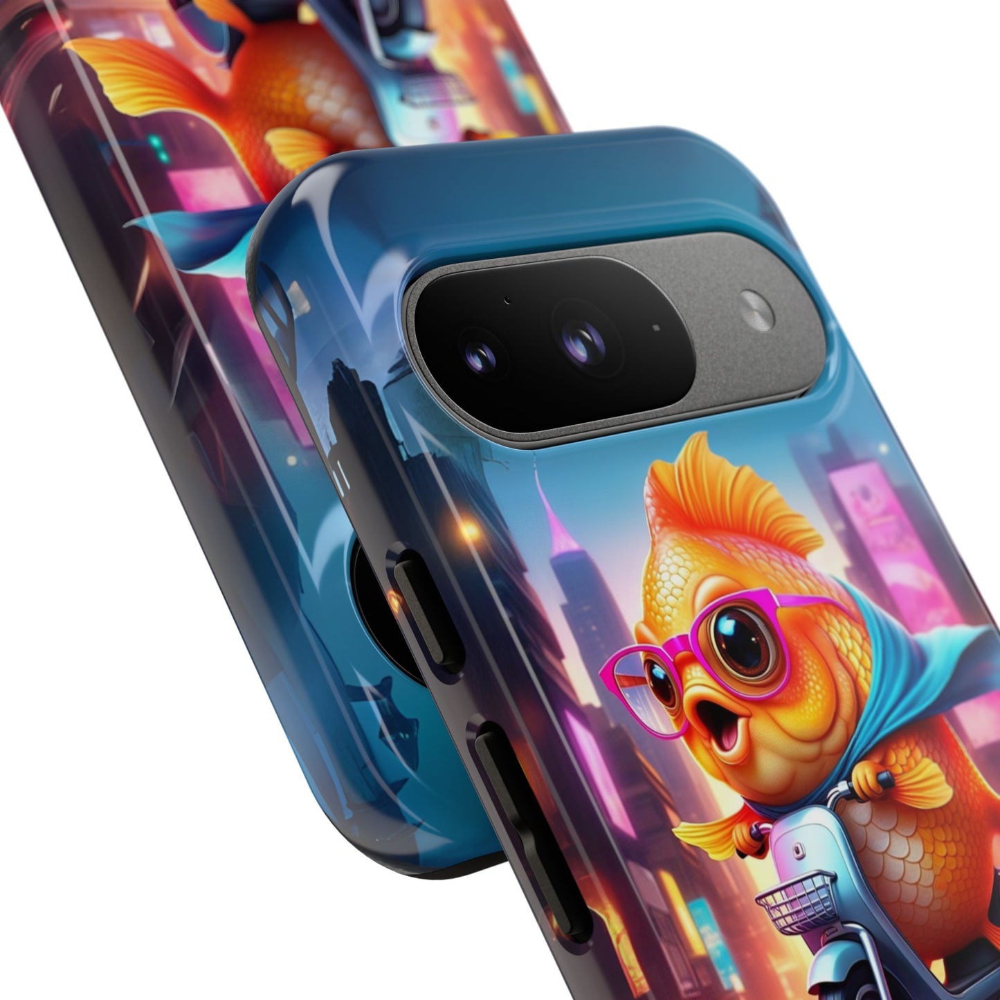 Adventures of Miss Goldfish Phone Case - Fun & Colorful Tough Cover for Fish Lovers