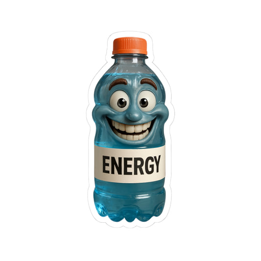 Fun Energy Drink Kiss-Cut Sticker - Playful Design for Laptops & Water Bottles