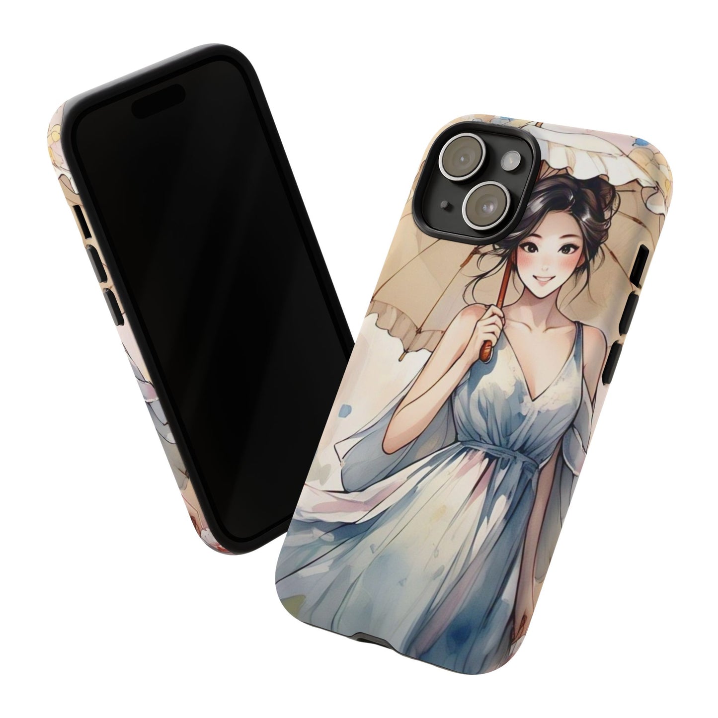 Elegant Floral Phone Case with Umbrella Design