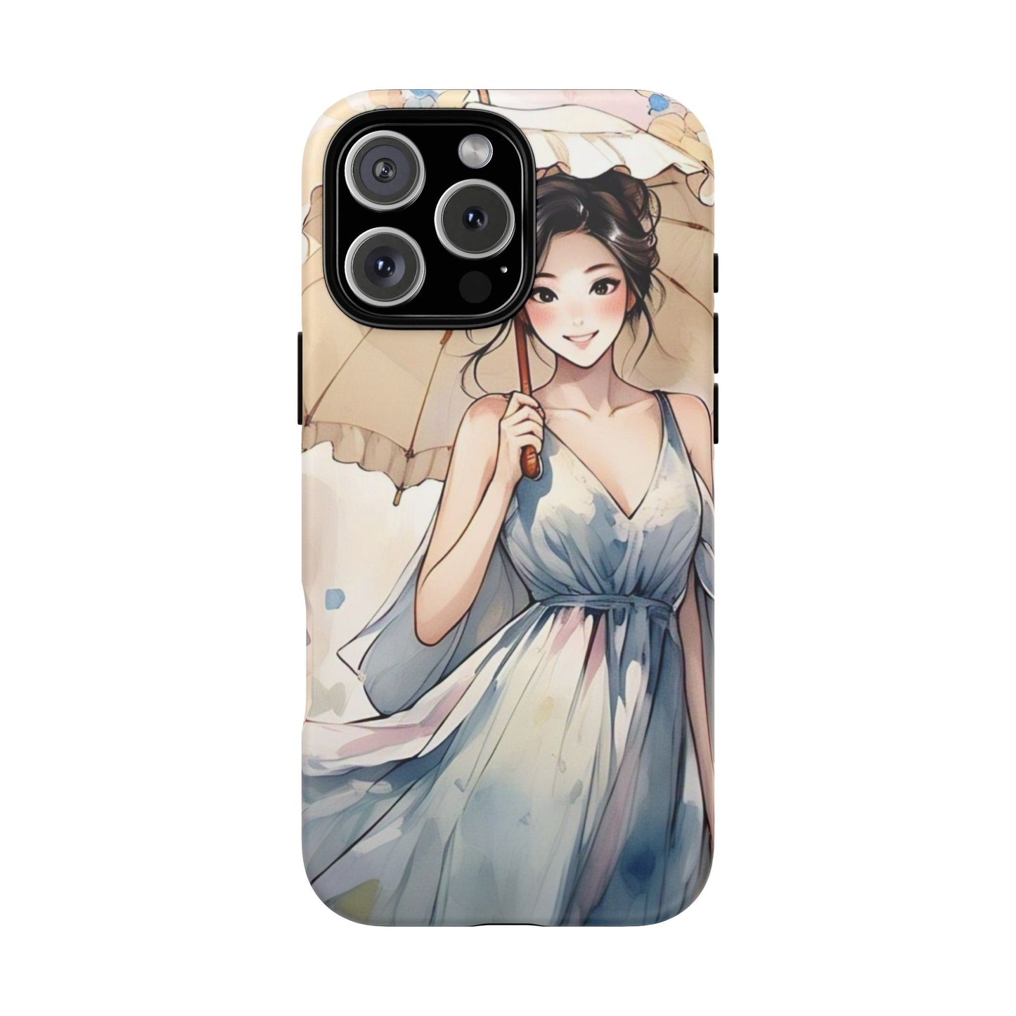 Elegant Floral Phone Case with Umbrella Design