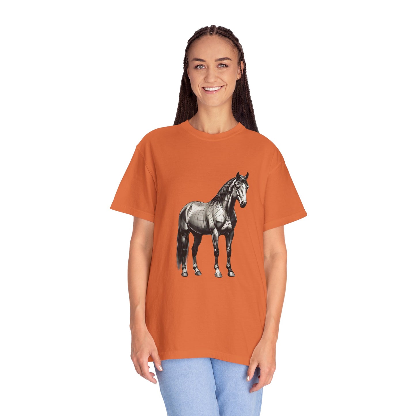 Equestrian Vibe Unisex Garment-Dyed T-Shirt - Horse Design