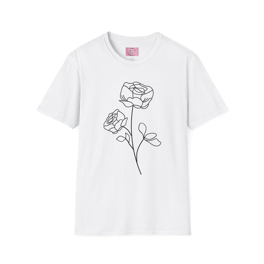 Minimalist Floral Unisex Softstyle T-Shirt - Perfect for Everyday Wear