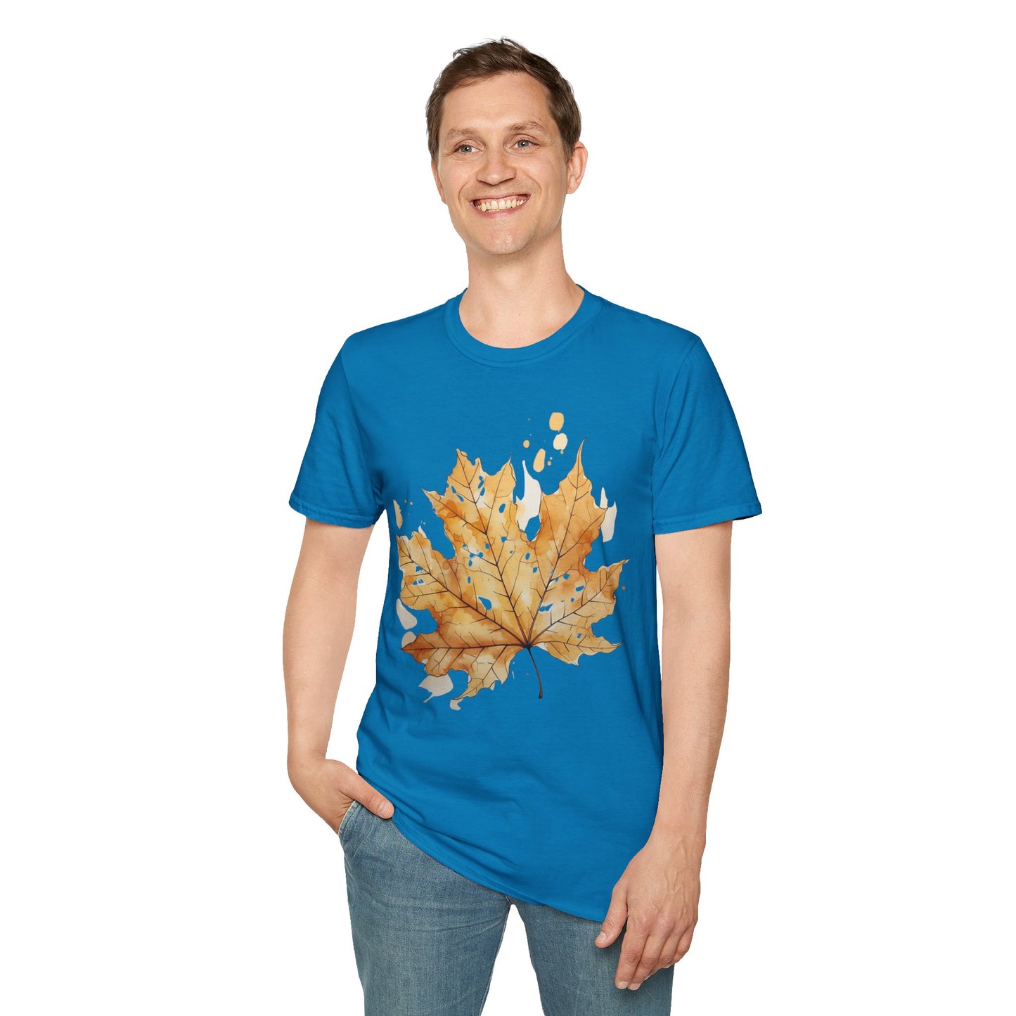 Autumn Leaf Unisex Softstyle T-Shirt - Cozy Fall Vibe Tee
