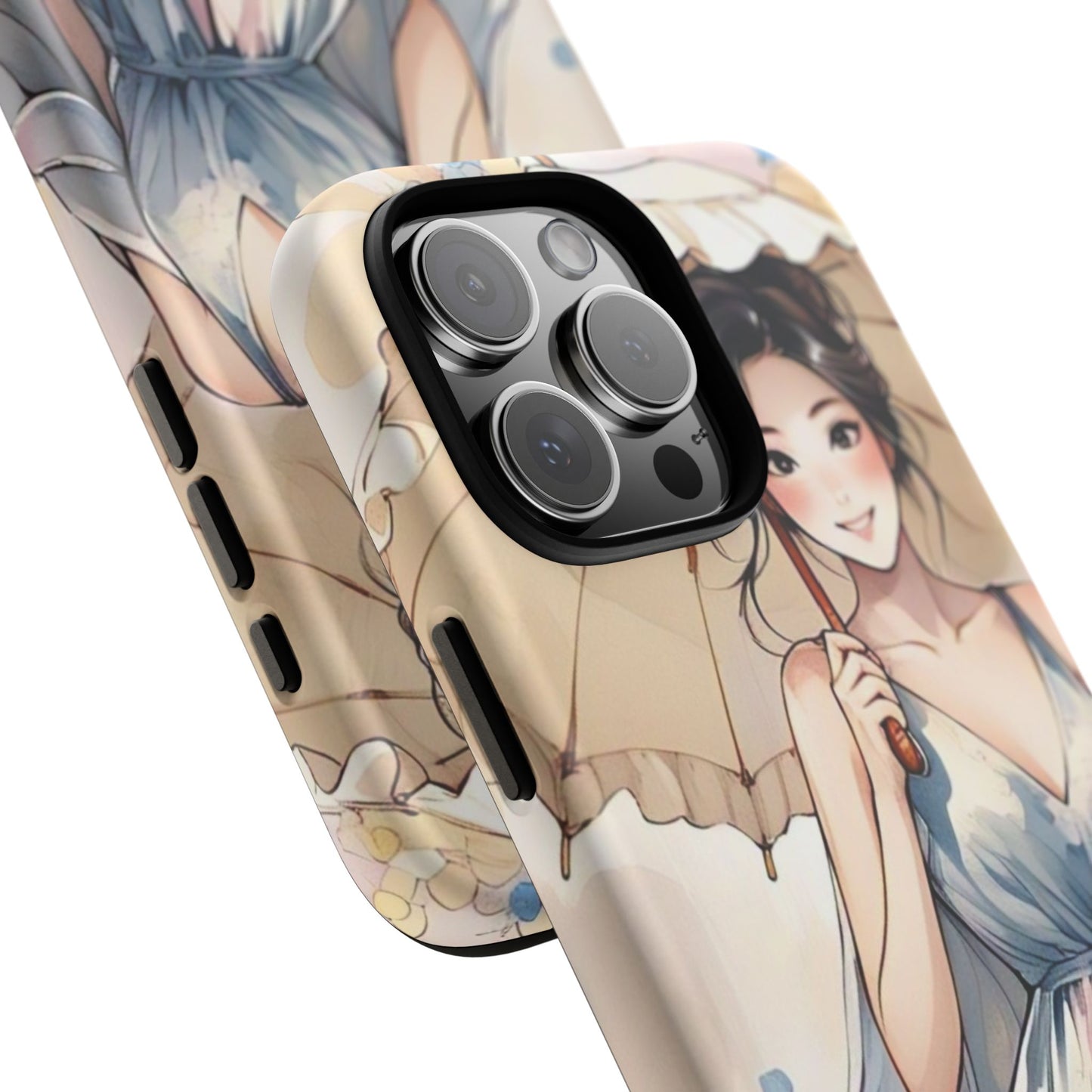 Elegant Floral Phone Case with Umbrella Design