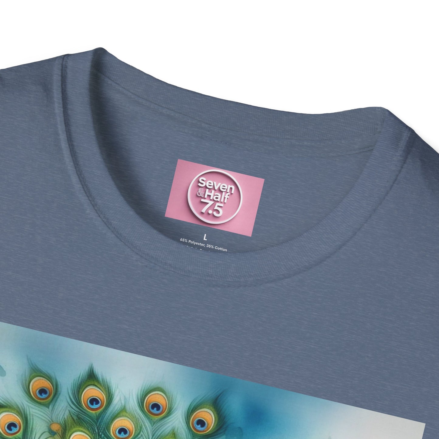 Colorful Peacock Unisex Softstyle T-Shirt - Vibrant Nature Art Tee