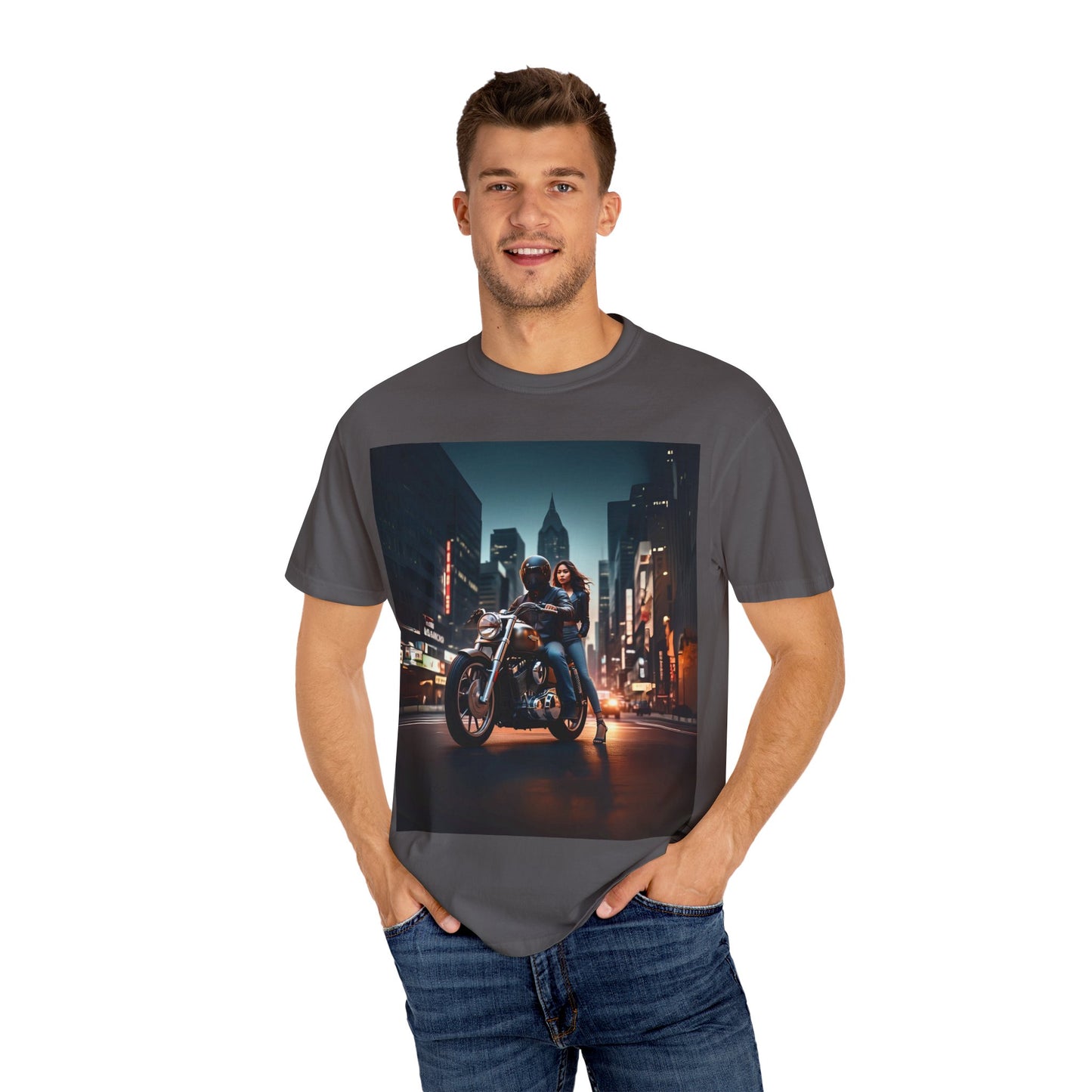 City Vibes Motorcycle Unisex Garment-Dyed T-Shirt