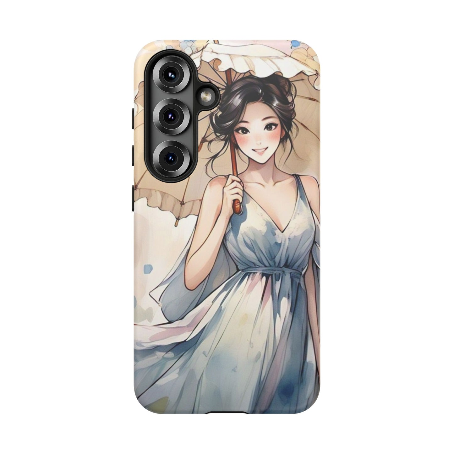 Elegant Floral Phone Case with Umbrella Design