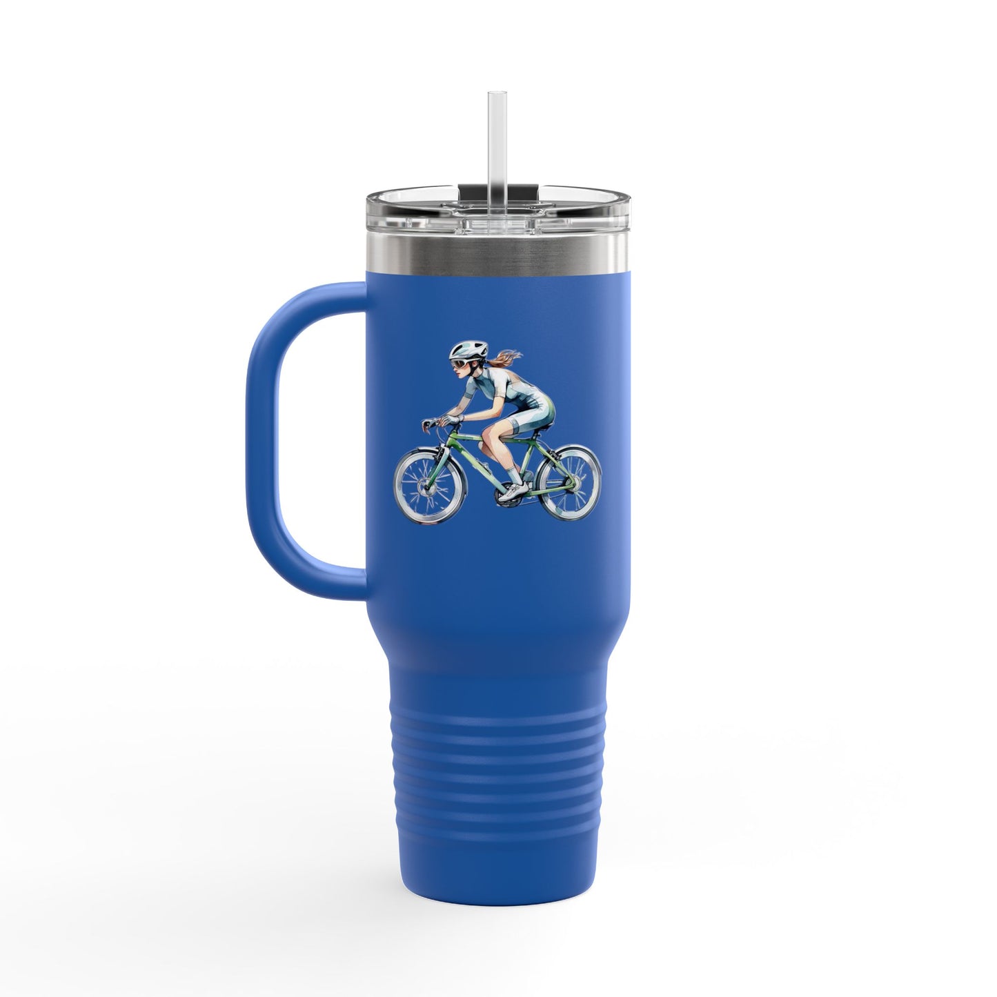 Cycling Enthusiast Insulated Travel Mug | 40oz with Bicycle Design | Perfect for Outdoor Adventures