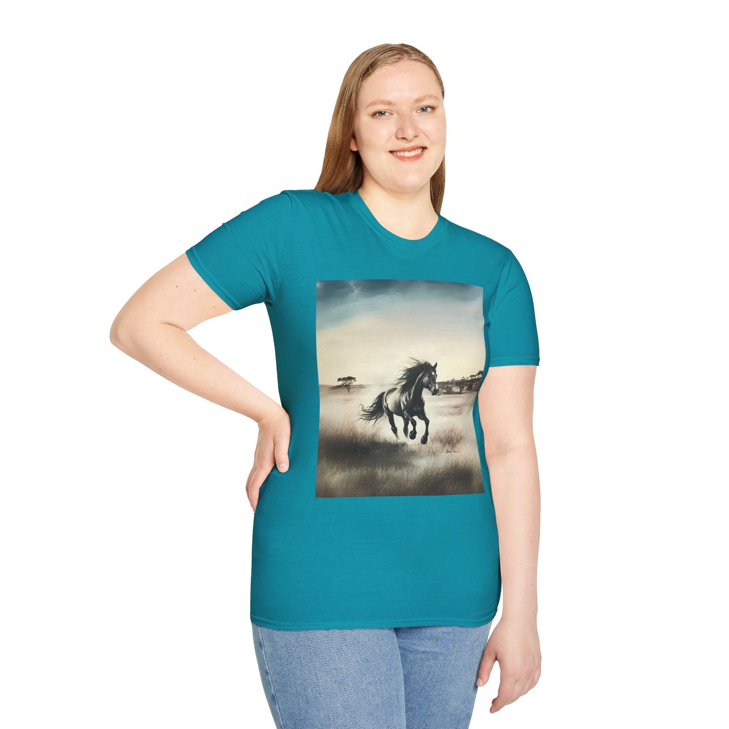 Majestic Horse Unisex Softstyle T-Shirt - Nature Inspired Graphic Tee