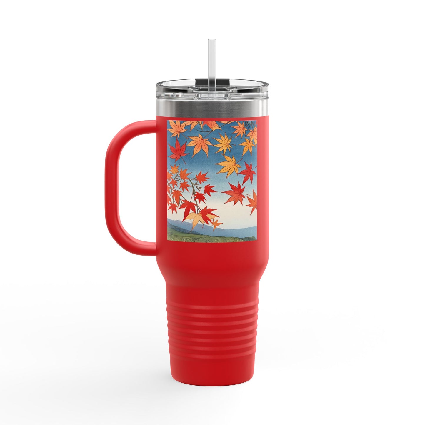 Autumn Leaves Insulated Travel Mug - 40oz Travel Cup with Straw