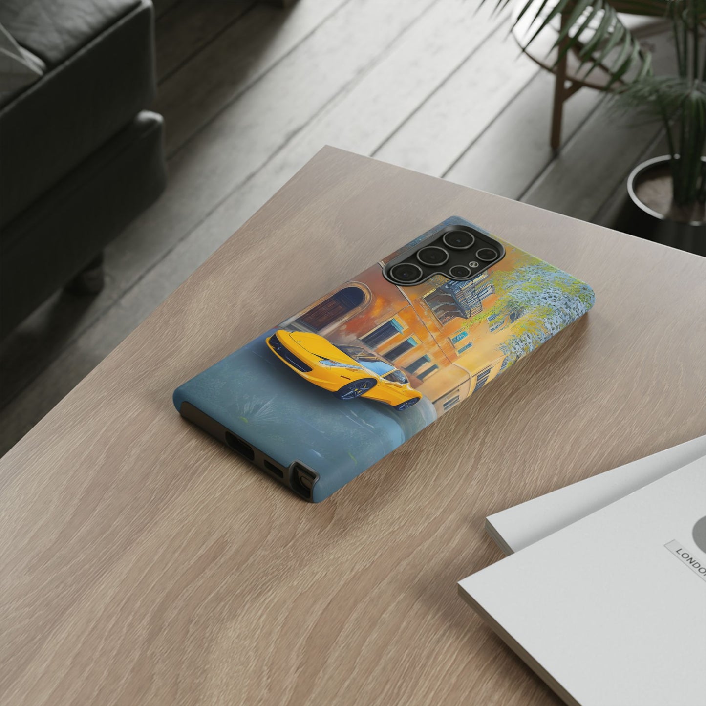 Ferrari Yellow Tough Phone Case - Stylish and Durable