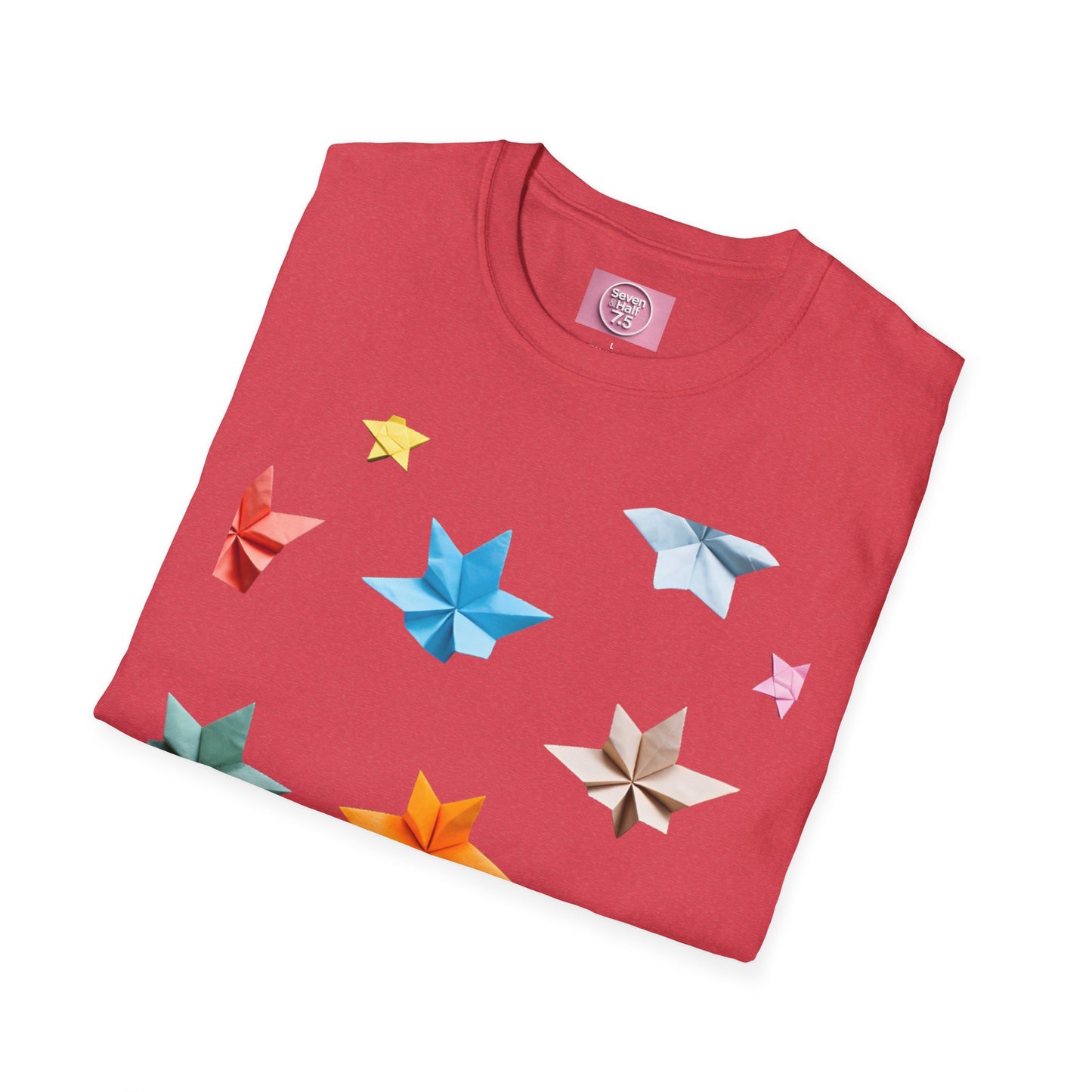 Origami Star Unisex Softstyle T-Shirt - Colorful Paper Art Tee for Creative Souls