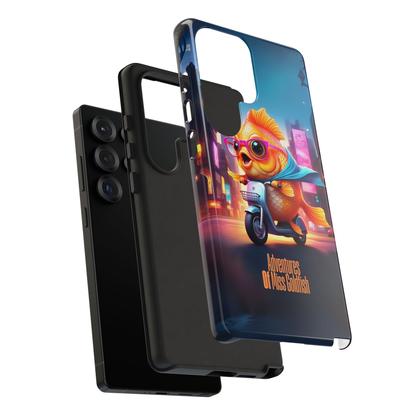 Adventures of Miss Goldfish Phone Case - Fun & Colorful Tough Cover for Fish Lovers