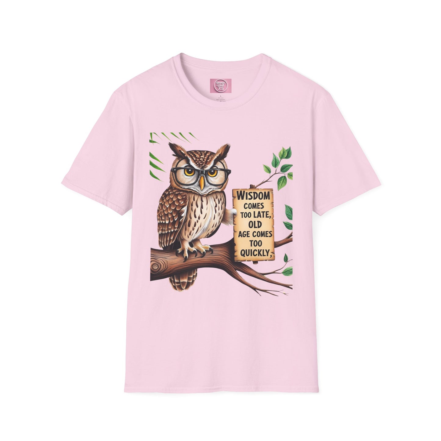 Wisdom Owl Unisex Softstyle T-Shirt - Inspirational Nature Tee
