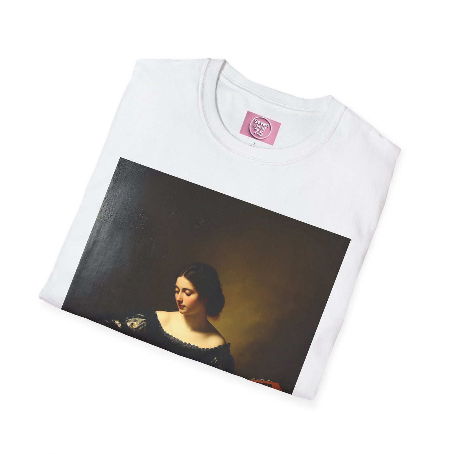 Artistic Guitarist Softstyle T-Shirt - Elegant Vintage Design