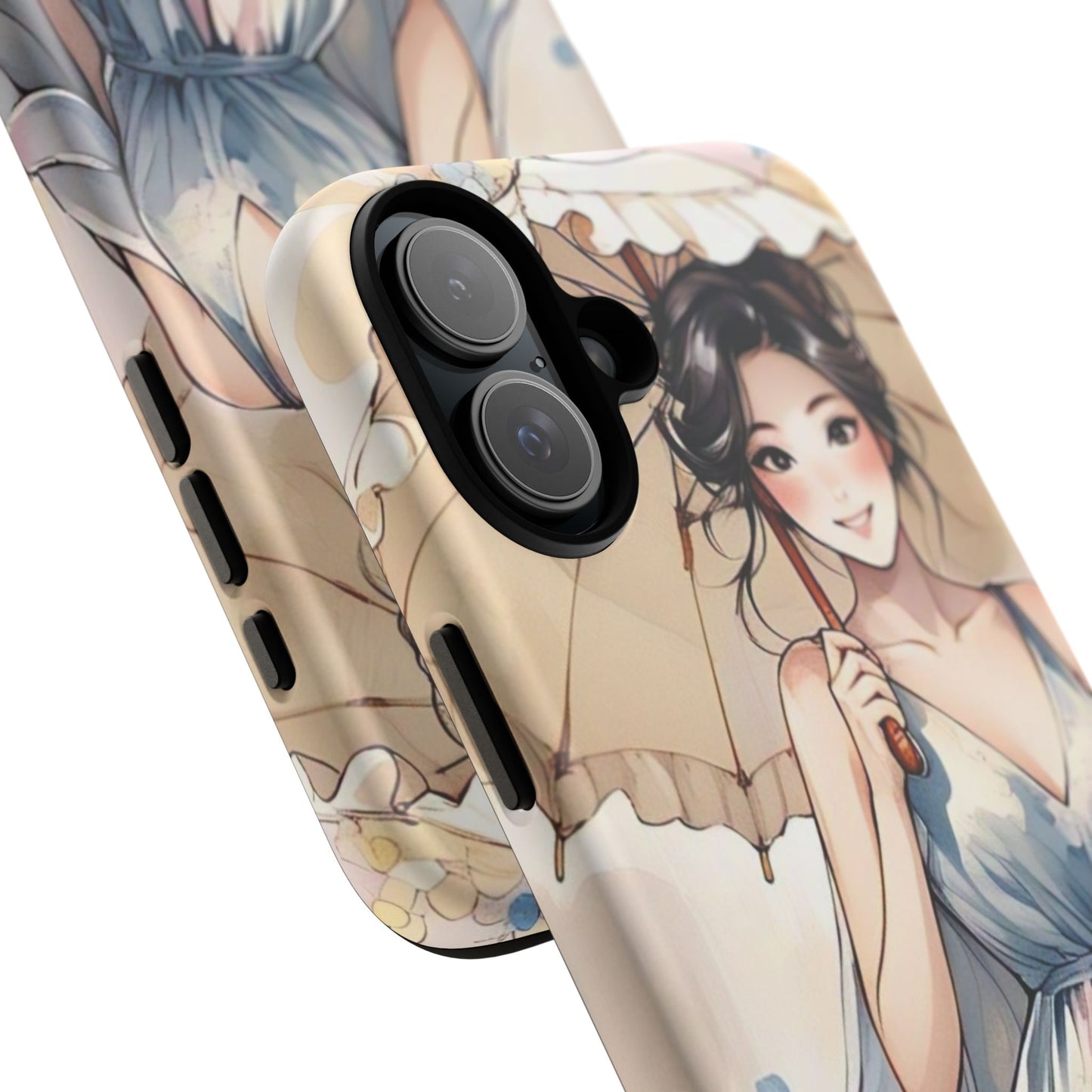 Elegant Floral Phone Case with Umbrella Design