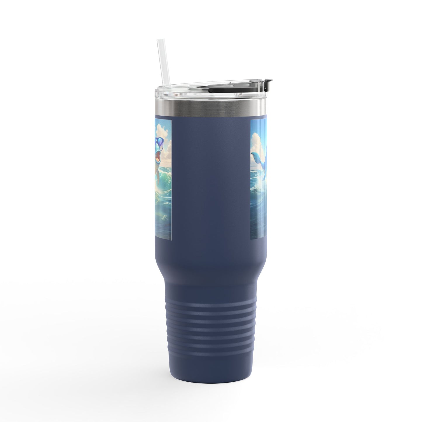 Funny Whale Insulated Travel Mug - 40oz Tumbler with Straw - Perfect for Outdoor Adventures and Gifts
