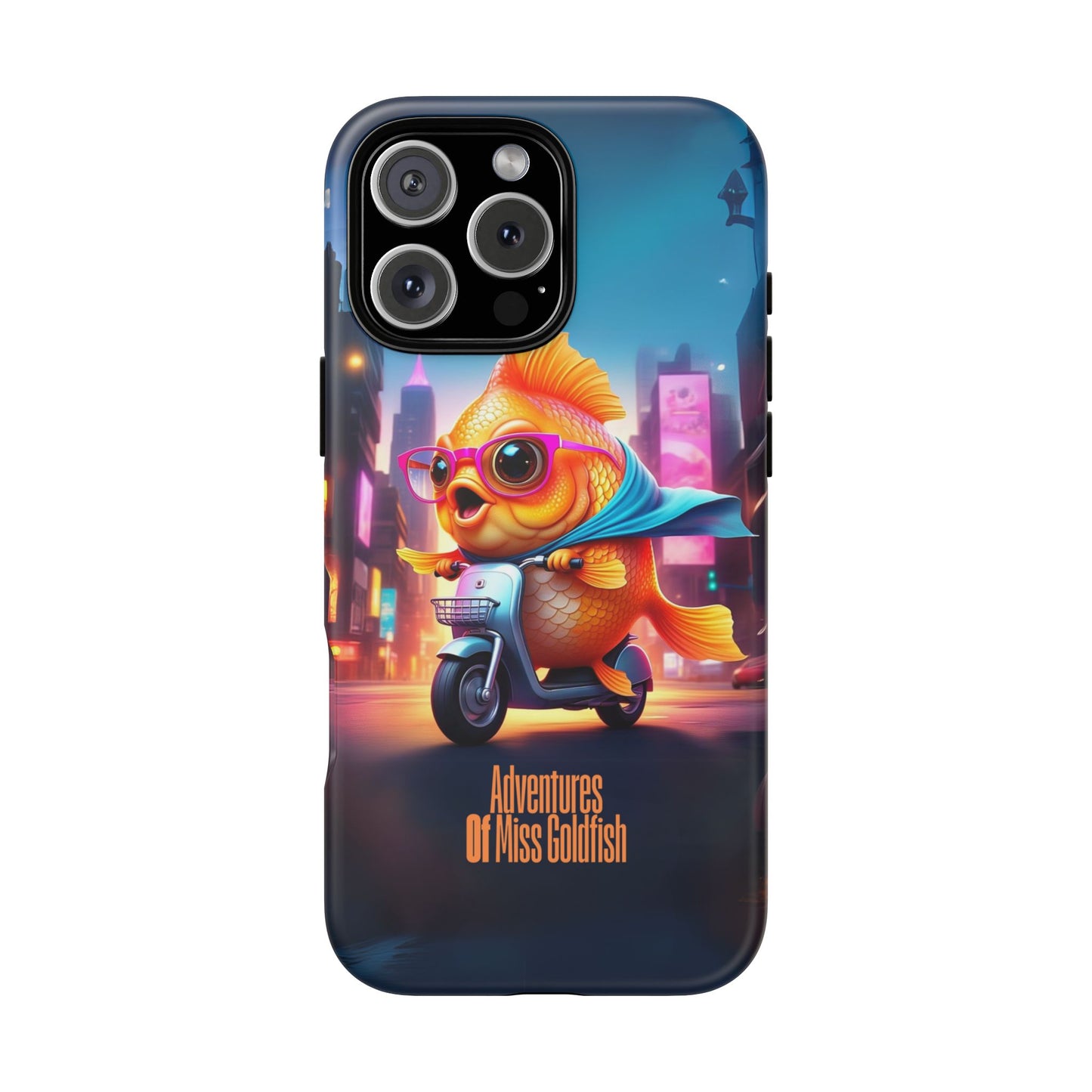 Adventures of Miss Goldfish Phone Case - Fun & Colorful Tough Cover for Fish Lovers