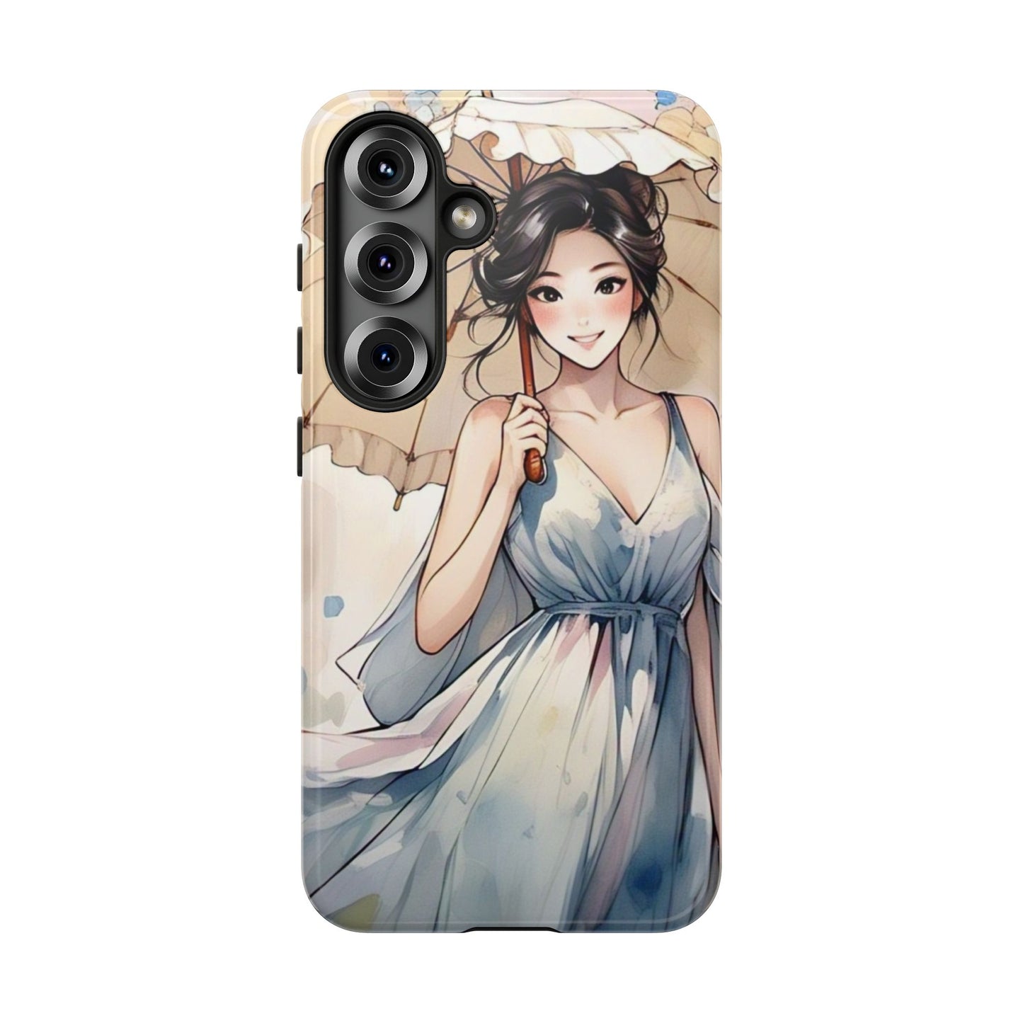 Elegant Floral Phone Case with Umbrella Design
