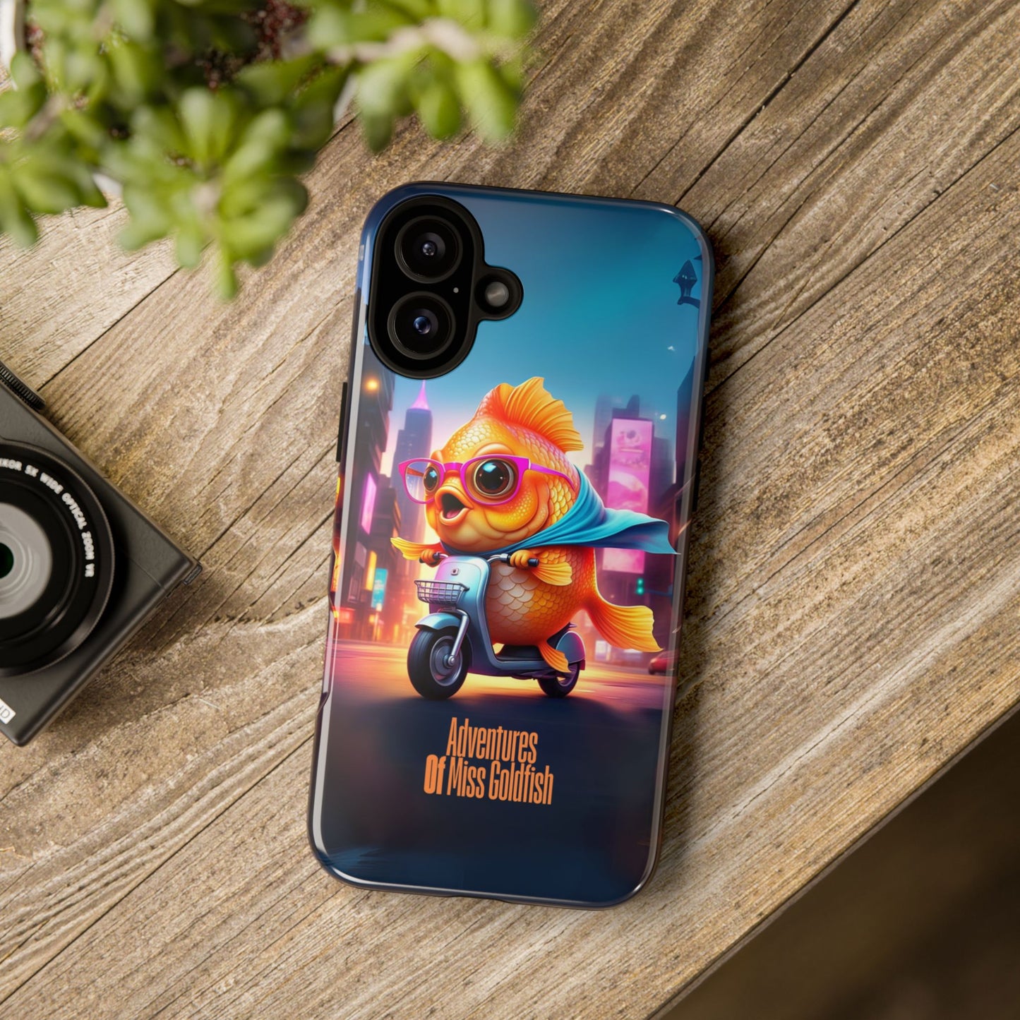 Adventures of Miss Goldfish Phone Case - Fun & Colorful Tough Cover for Fish Lovers