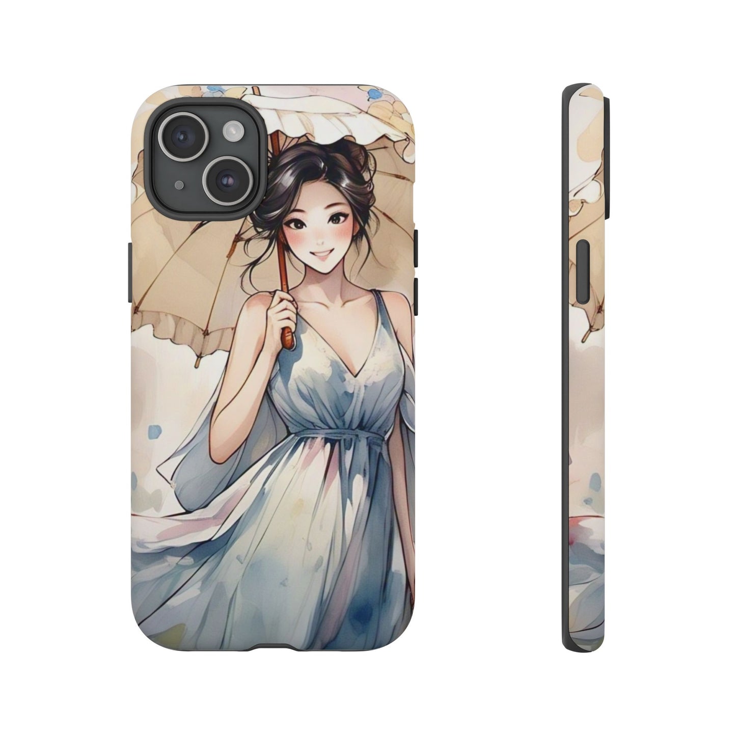 Elegant Floral Phone Case with Umbrella Design