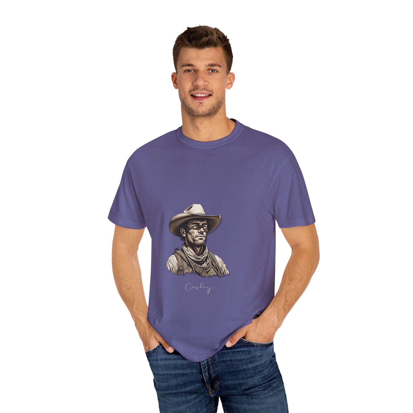 Rustic Cowboy Graphic T-Shirt for Western Aficionados