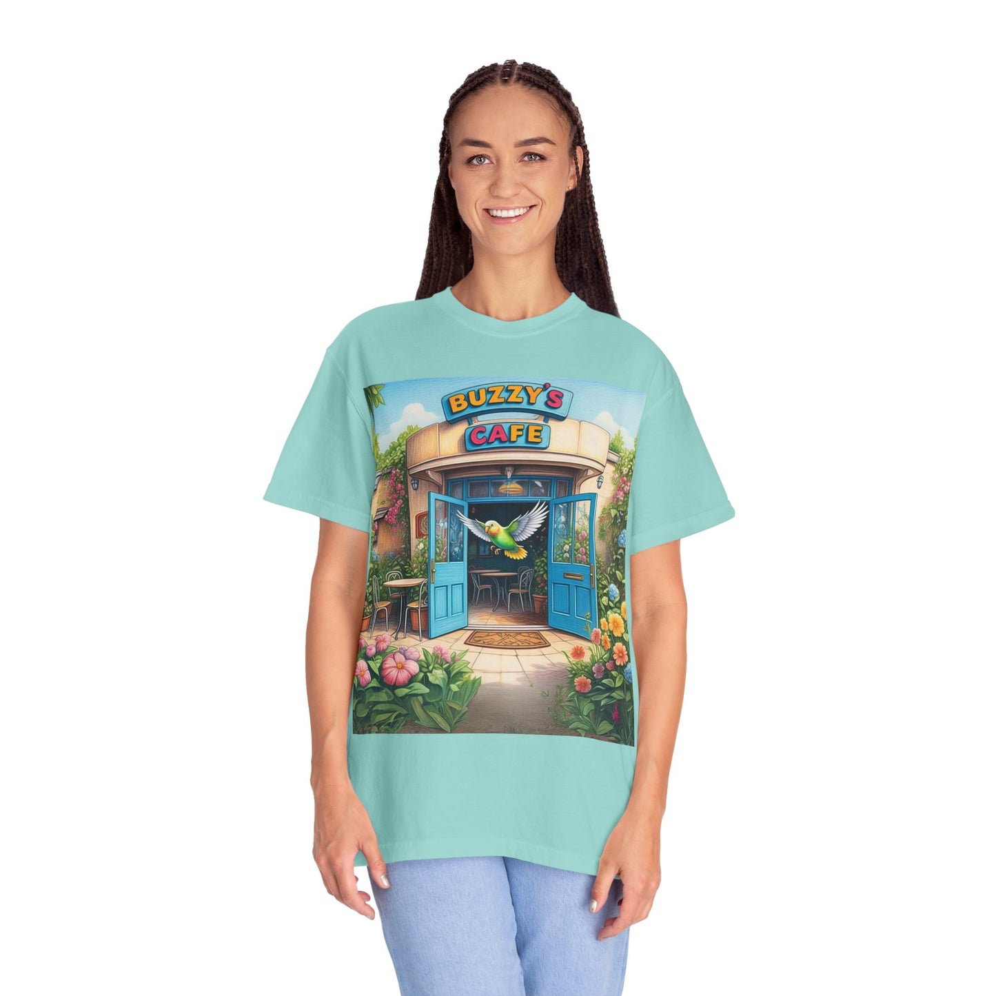 Buzzy's Cafe Unisex Garment-Dyed T-Shirt - Vibrant Summer Vibes