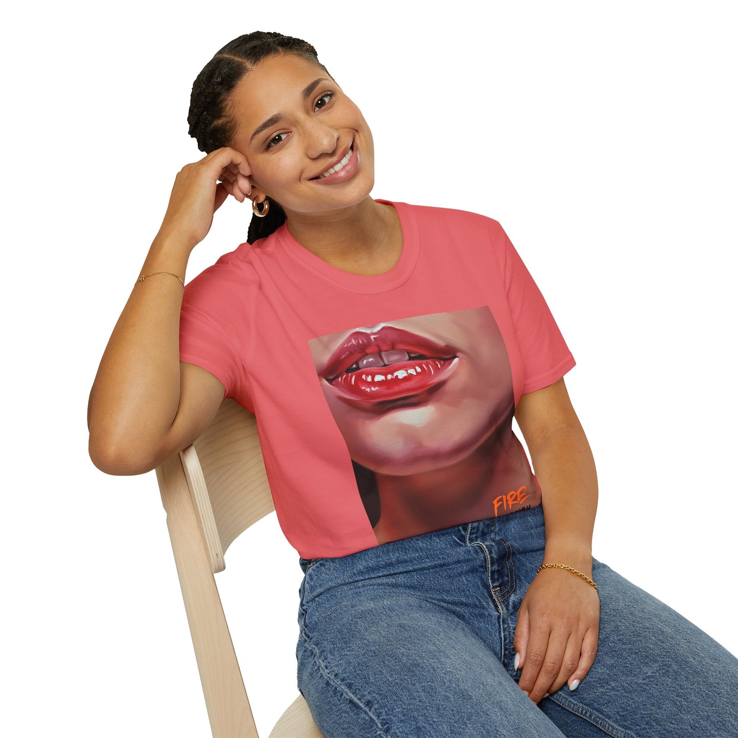 Fire Lips Women's Softstyle T-Shirt - Bold Art for Confident Expressions