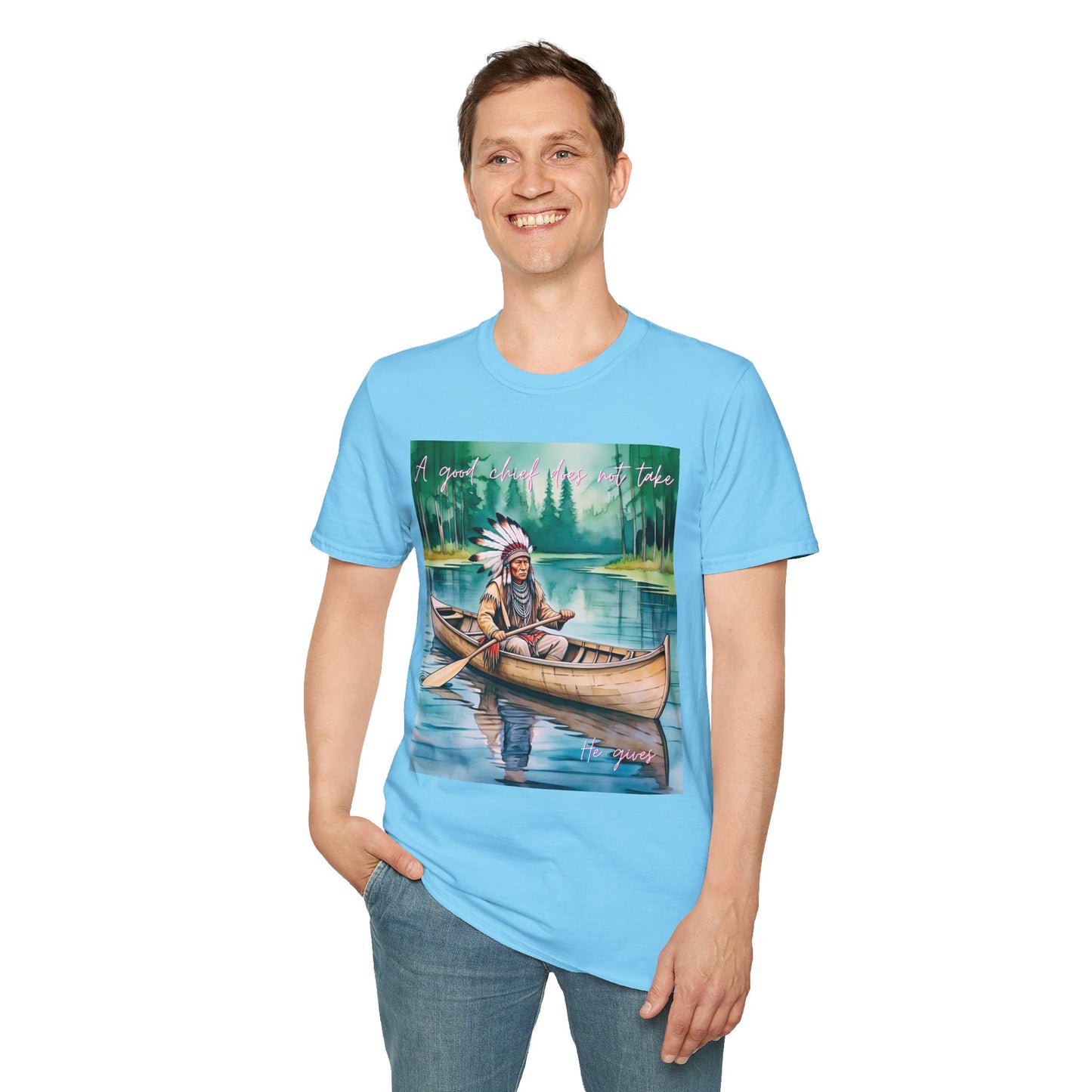 Adventure-Inspired Unisex Softstyle T-Shirt - Canoe Design