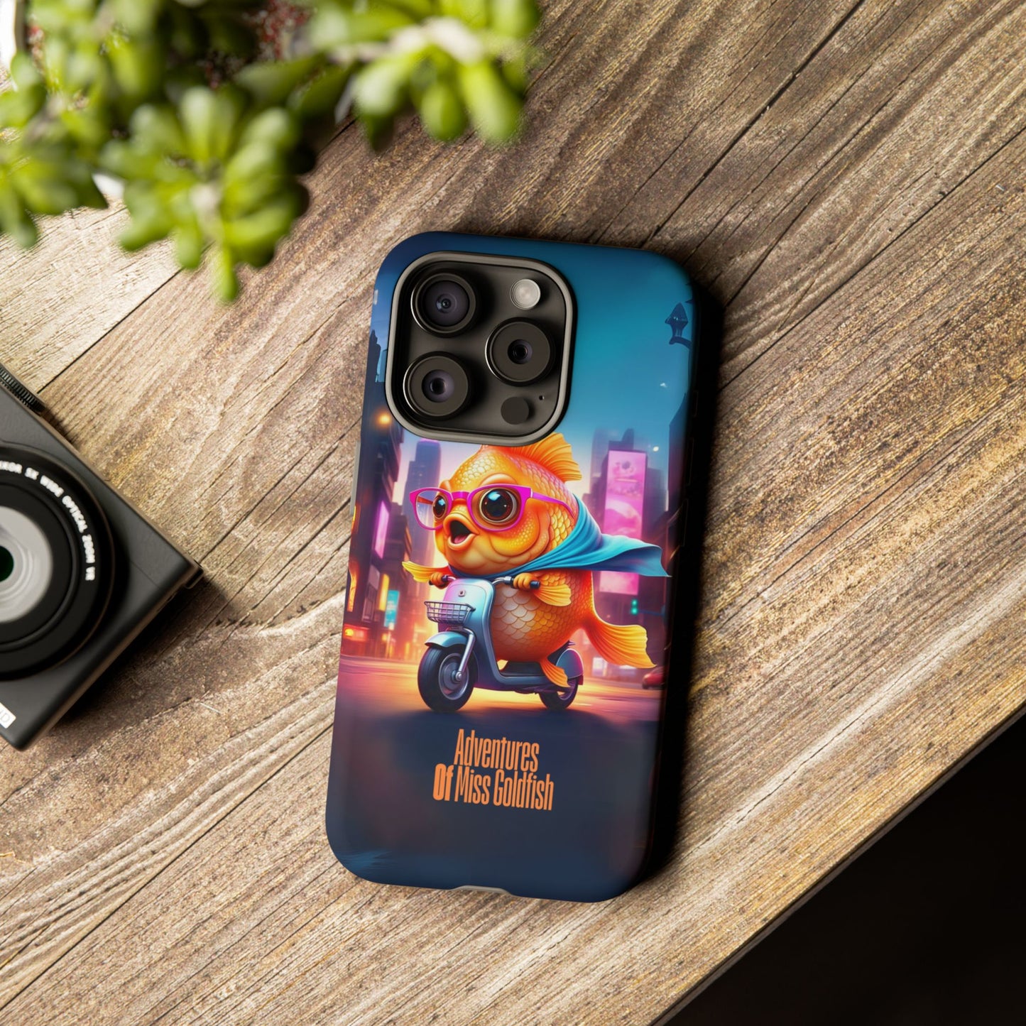 Adventures of Miss Goldfish Phone Case - Fun & Colorful Tough Cover for Fish Lovers