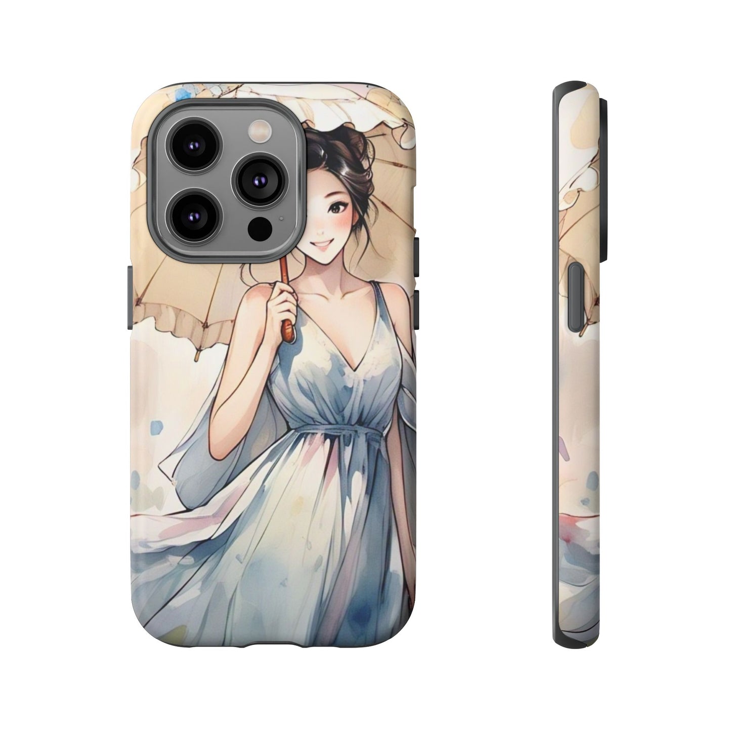 Elegant Floral Phone Case with Umbrella Design