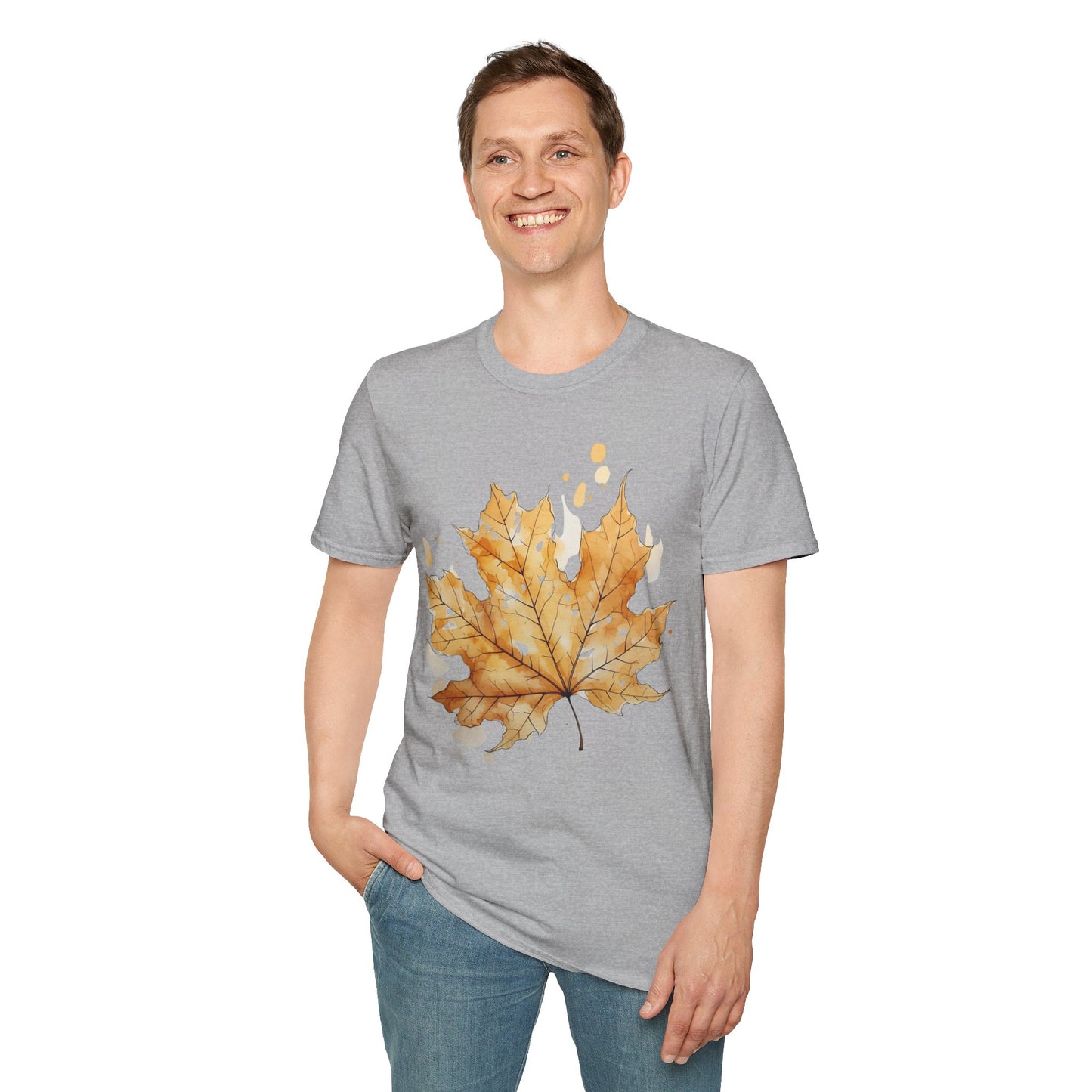 Autumn Leaf Unisex Softstyle T-Shirt - Cozy Fall Vibe Tee