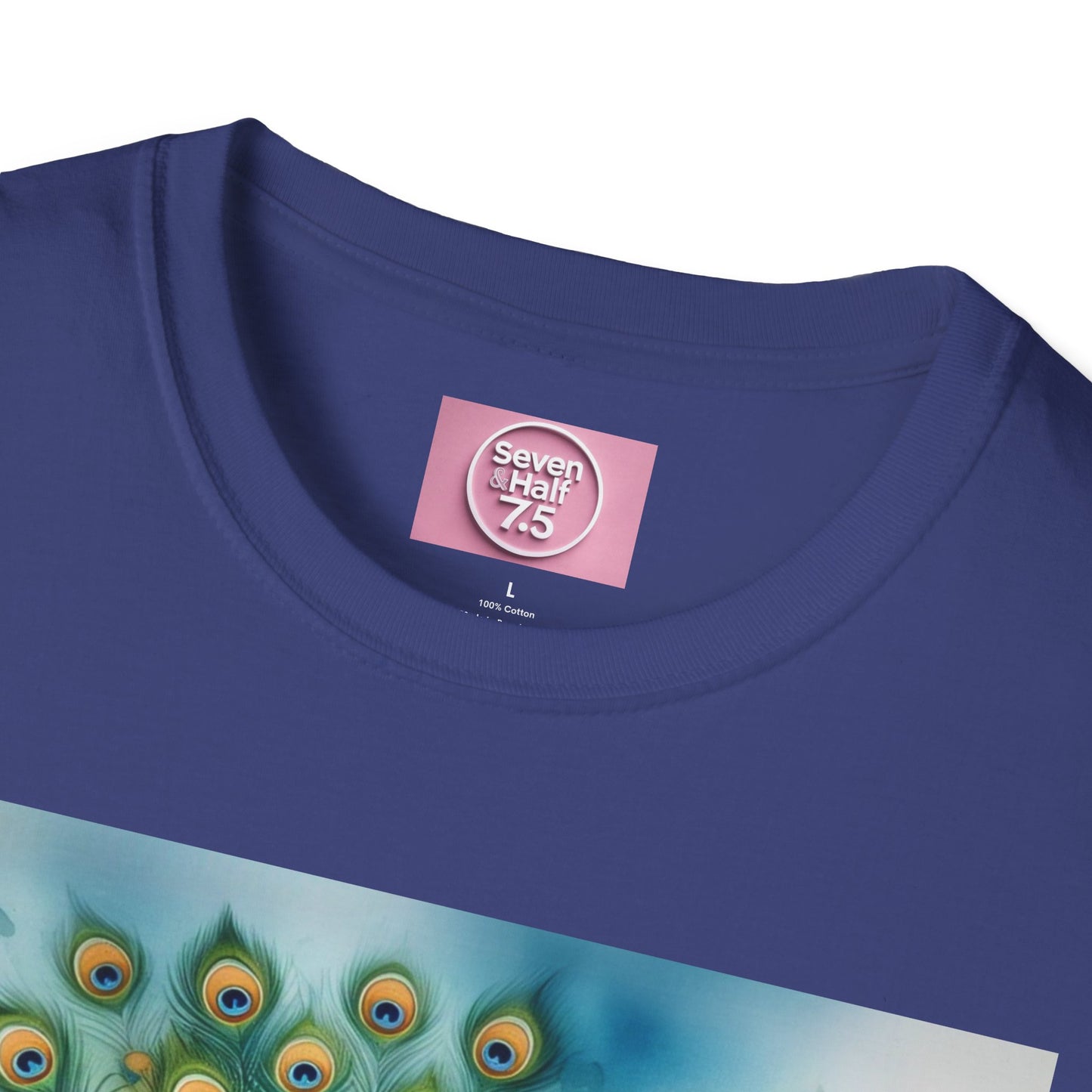 Colorful Peacock Unisex Softstyle T-Shirt - Vibrant Nature Art Tee