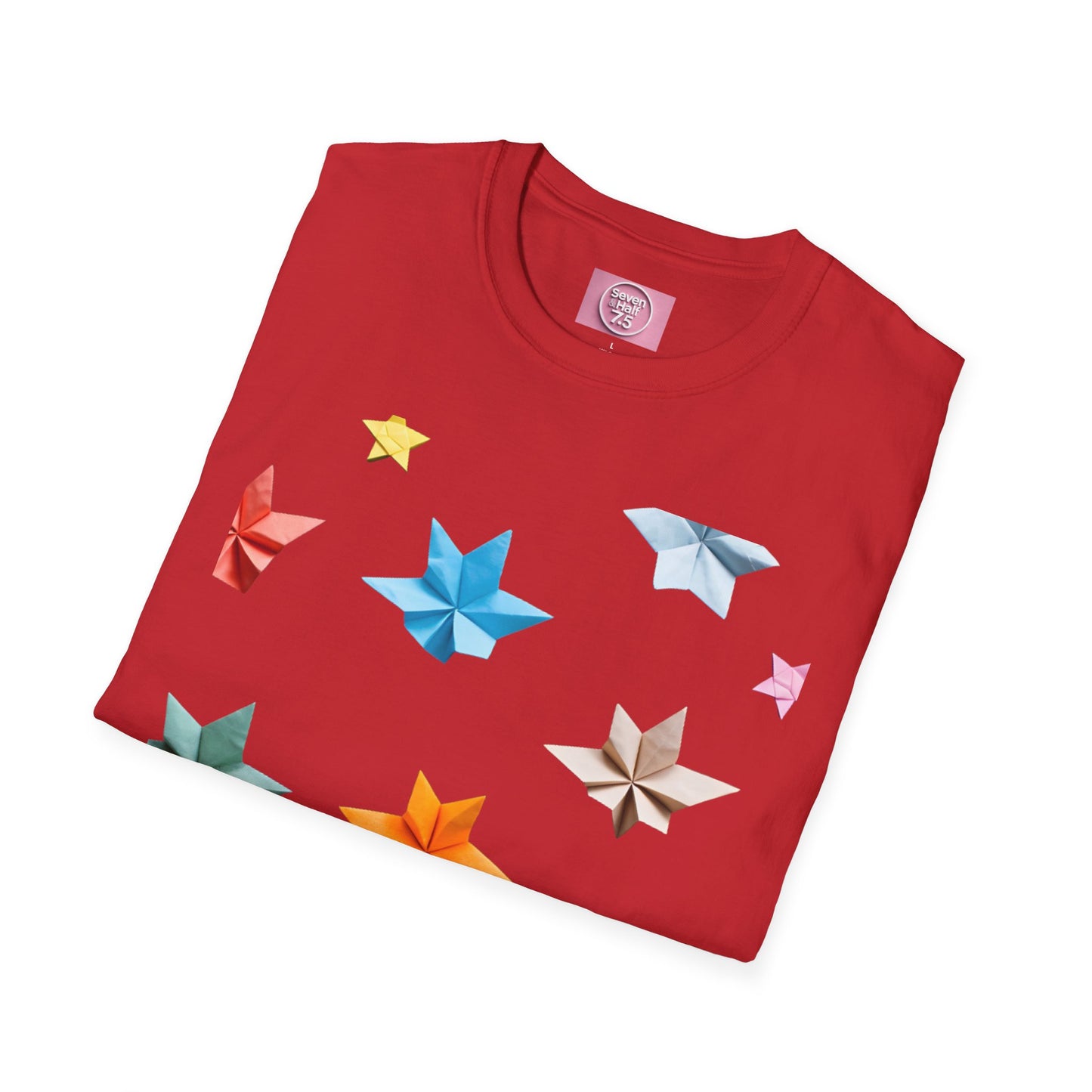 Origami Star Unisex Softstyle T-Shirt - Colorful Paper Art Tee for Creative Souls