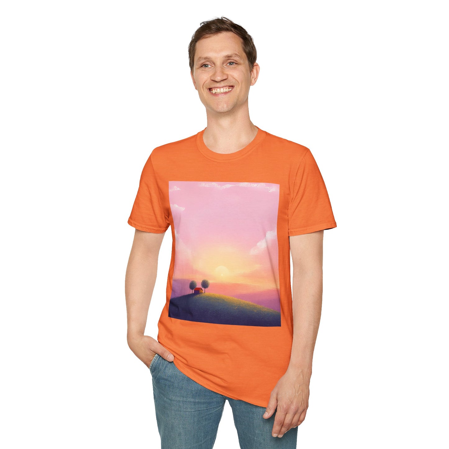 Serene Sunset Unisex Softstyle T-Shirt - Perfect for Nature Lovers
