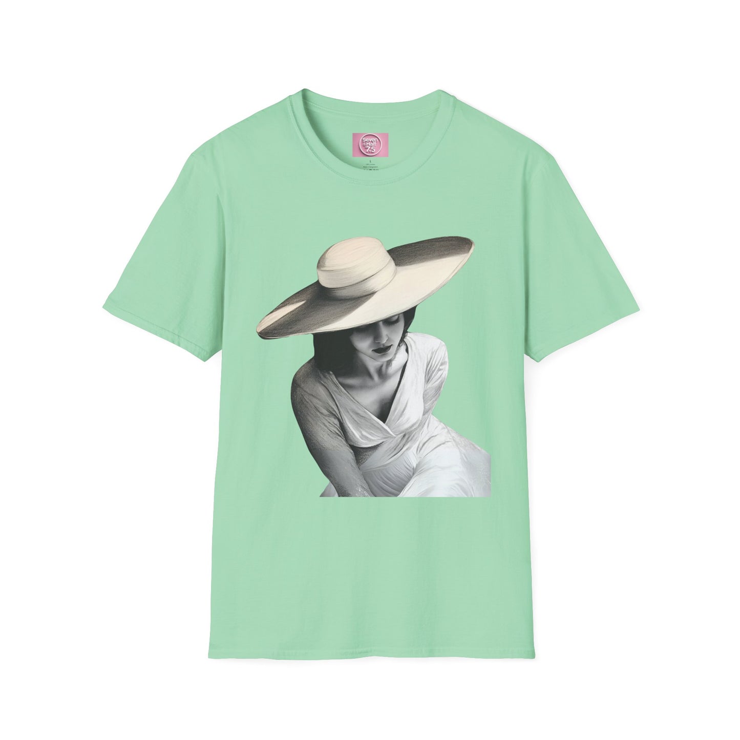 Artistic Women's  Softstyle T-Shirt - Charcoal art Design