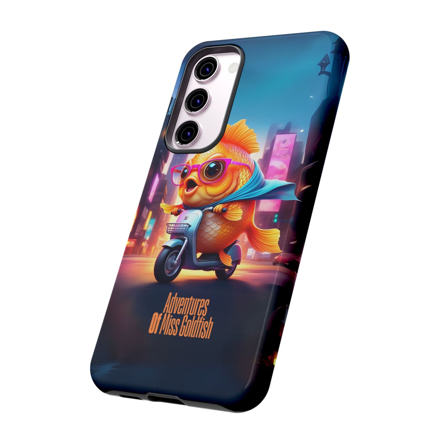 Adventures of Miss Goldfish Phone Case - Fun & Colorful Tough Cover for Fish Lovers