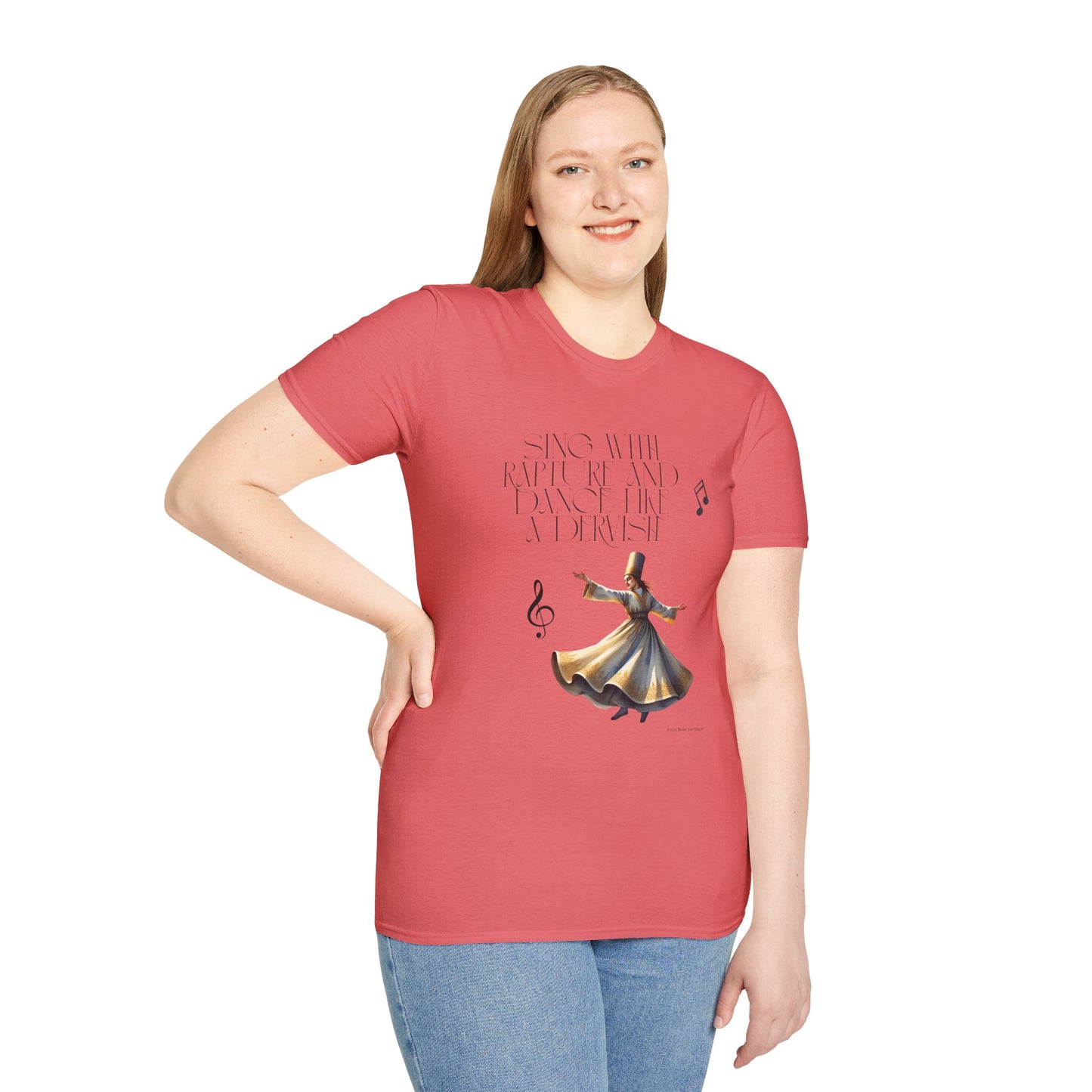 Inspirational Dance Unisex Softstyle T-Shirt - 'Sing with Rapture and Dance Like a Dervish'