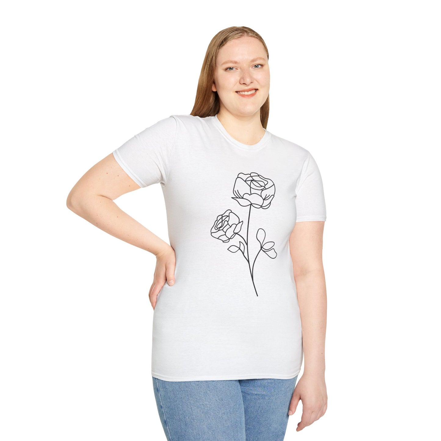 Minimalist Floral Unisex Softstyle T-Shirt - Perfect for Everyday Wear