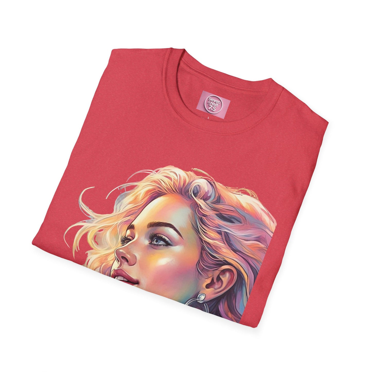 Artistic Women's Portrait T-Shirt - Women's Softstyle Tee for Creative Souls