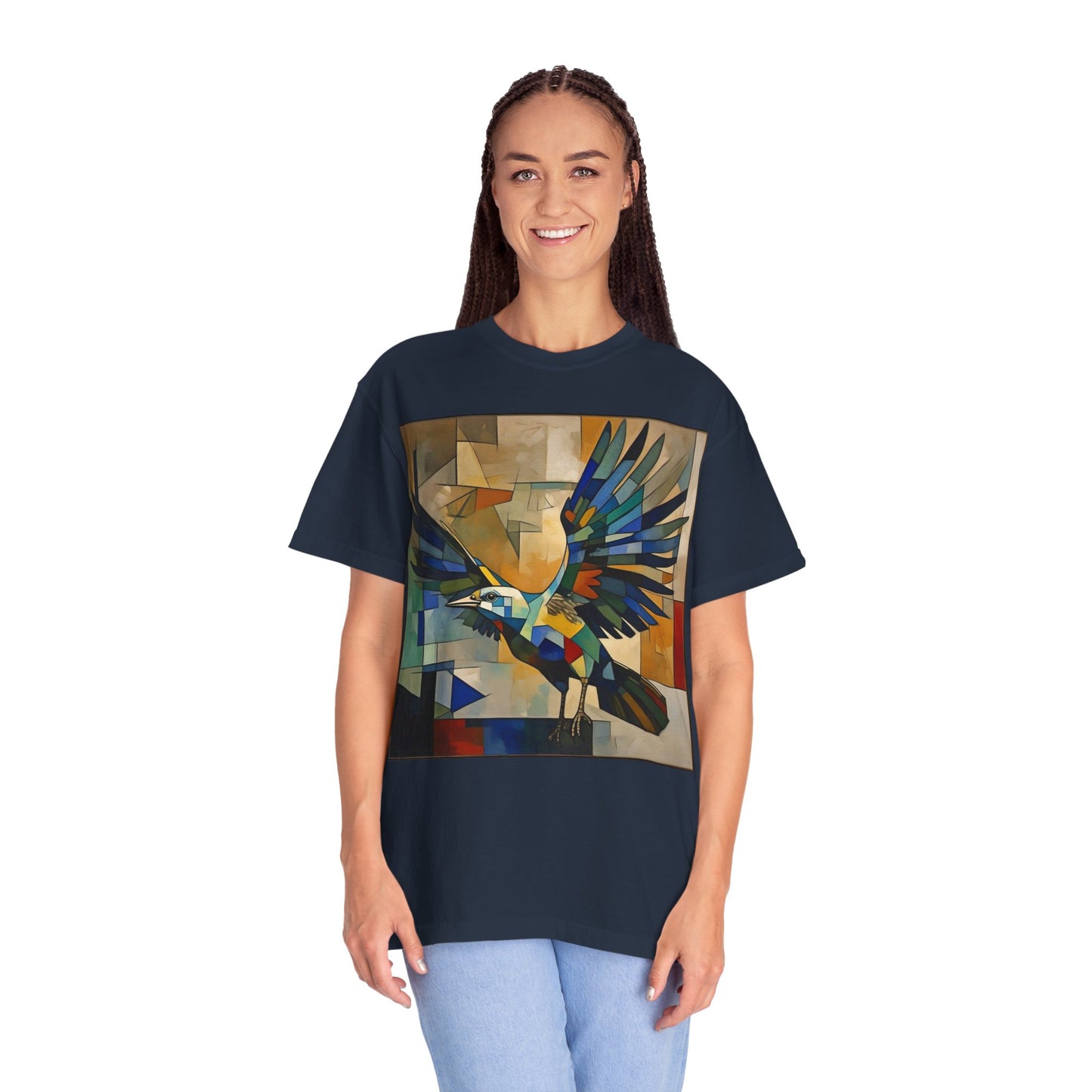 Colorful Bird Art Unisex T-Shirt - Vibrant Garment-Dyed Tee