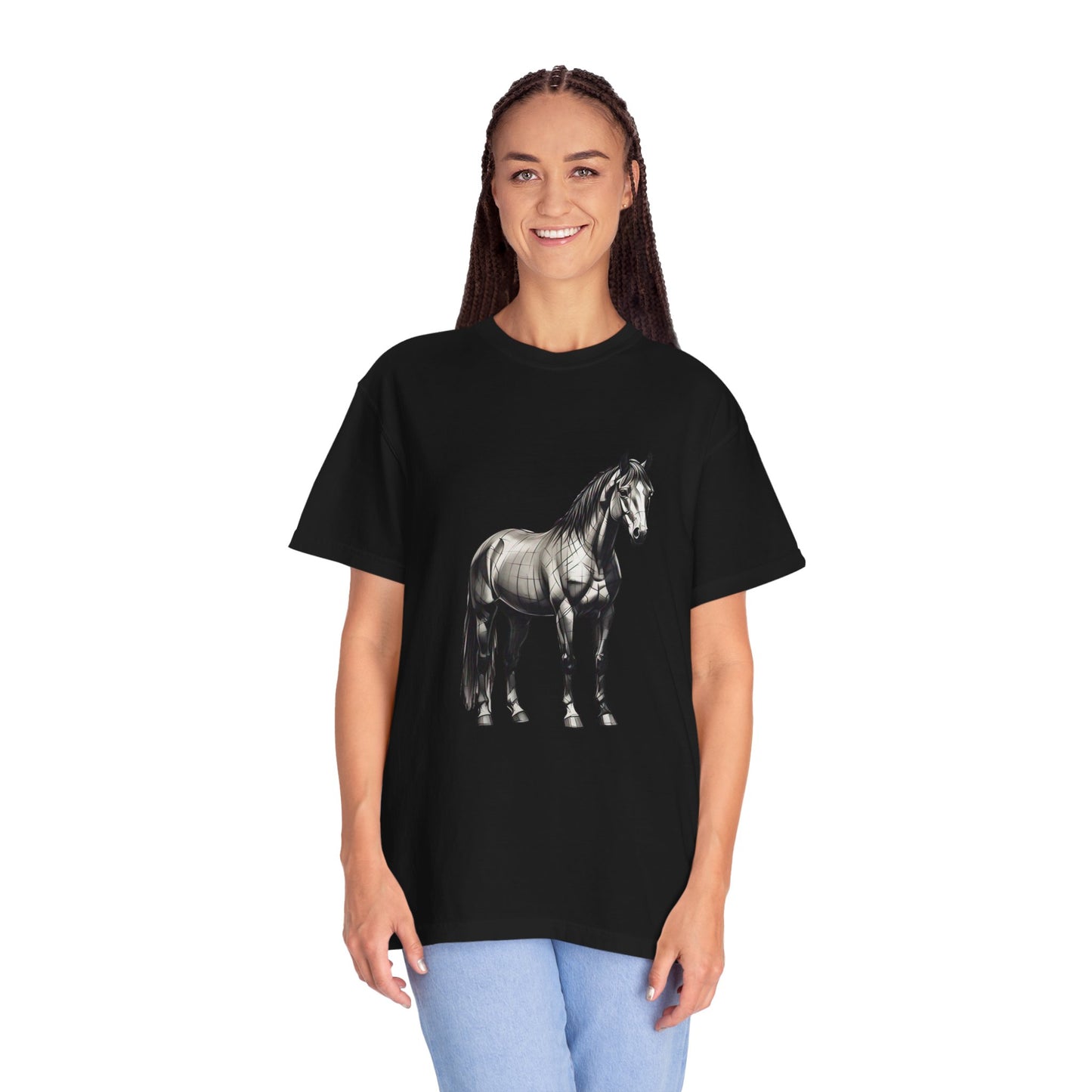 Equestrian Vibe Unisex Garment-Dyed T-Shirt - Horse Design
