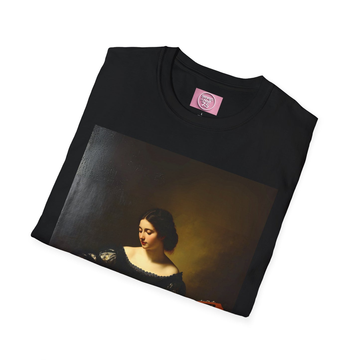 Artistic Guitarist Softstyle T-Shirt - Elegant Vintage Design