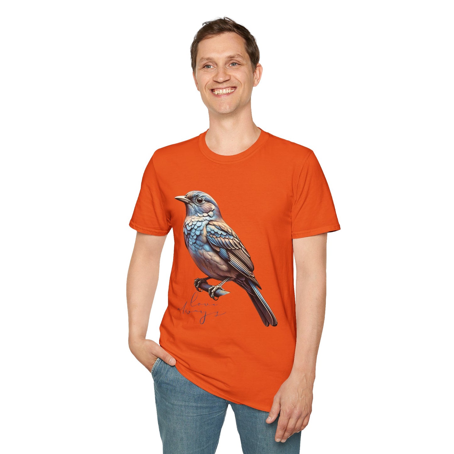 Nature-Inspired Bird Graphic T-Shirt for Soft Comfort