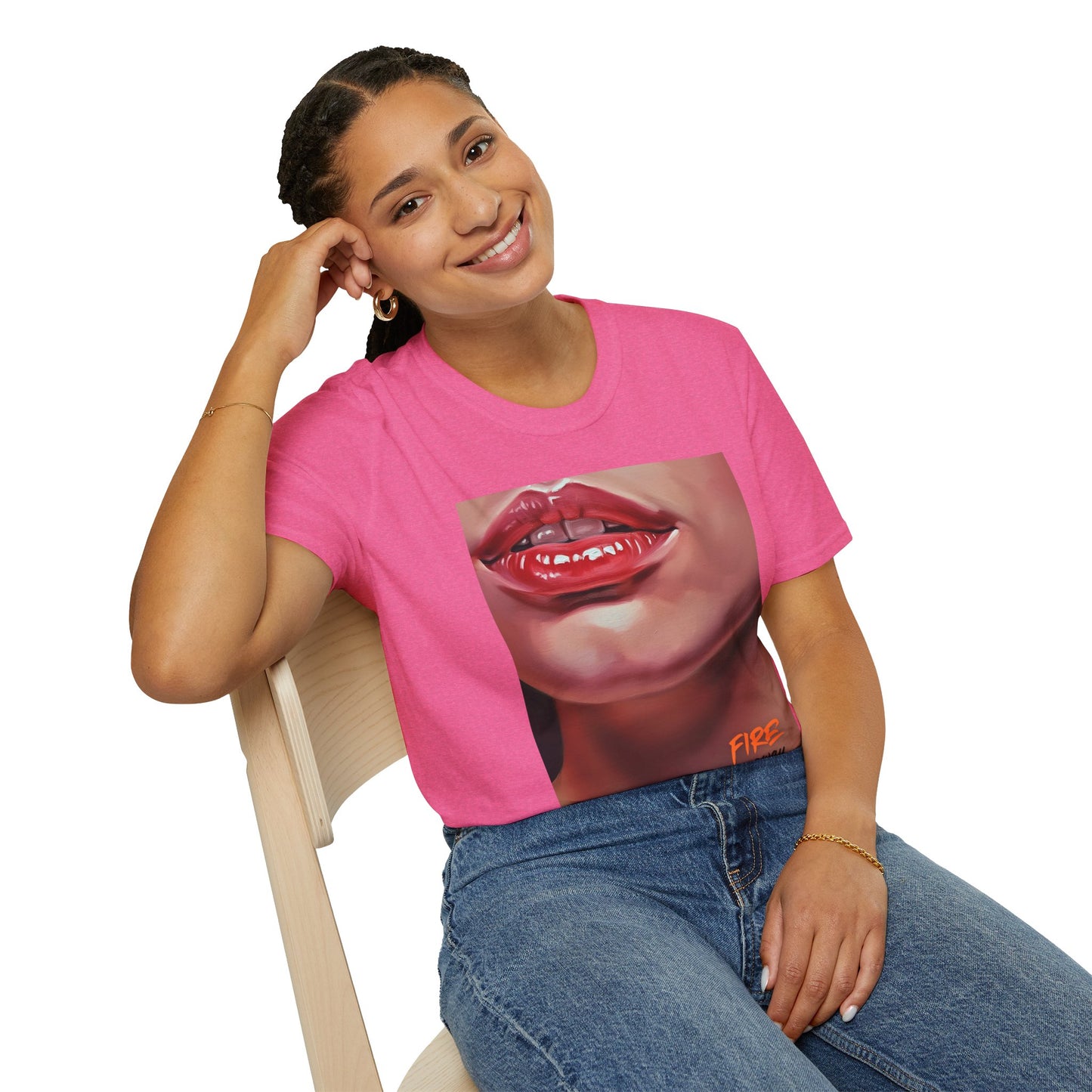Fire Lips Women's Softstyle T-Shirt - Bold Art for Confident Expressions