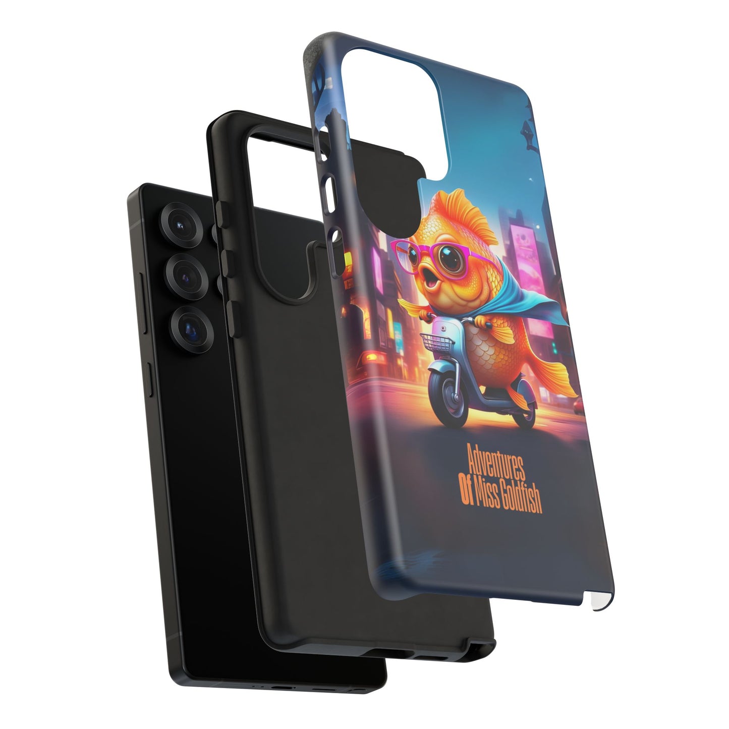 Adventures of Miss Goldfish Phone Case - Fun & Colorful Tough Cover for Fish Lovers