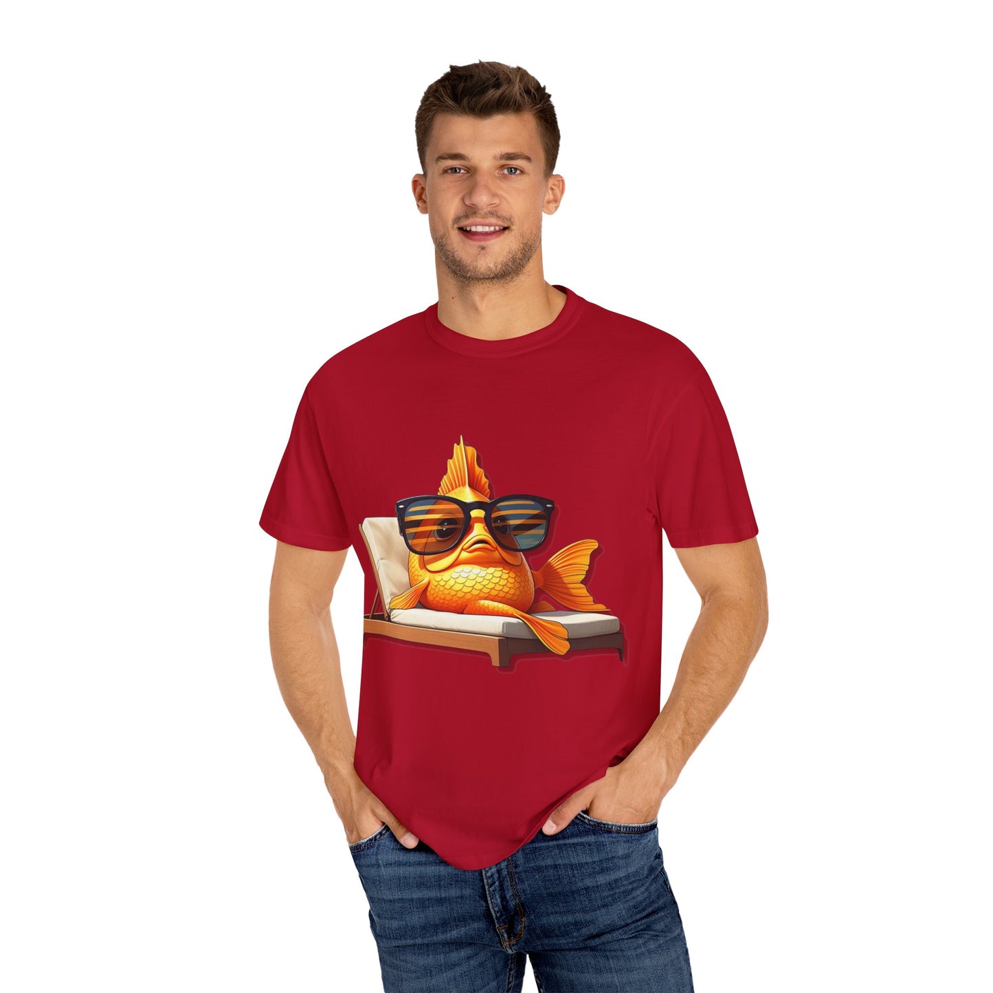 Chillin' Goldfish Unisex Garment-Dyed T-shirt