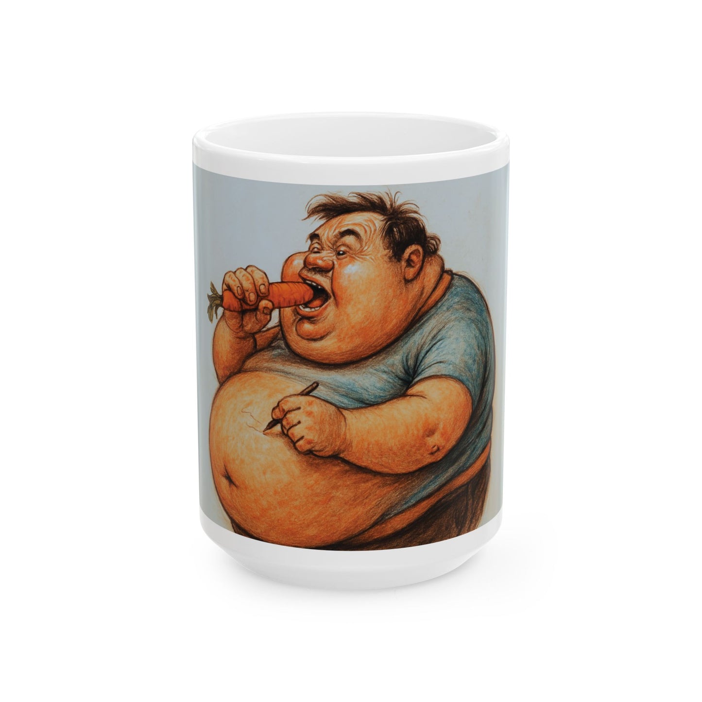 Funny Cartoon Ceramic Mug – Whimsical 11oz & 15oz Cups for Food Lovers