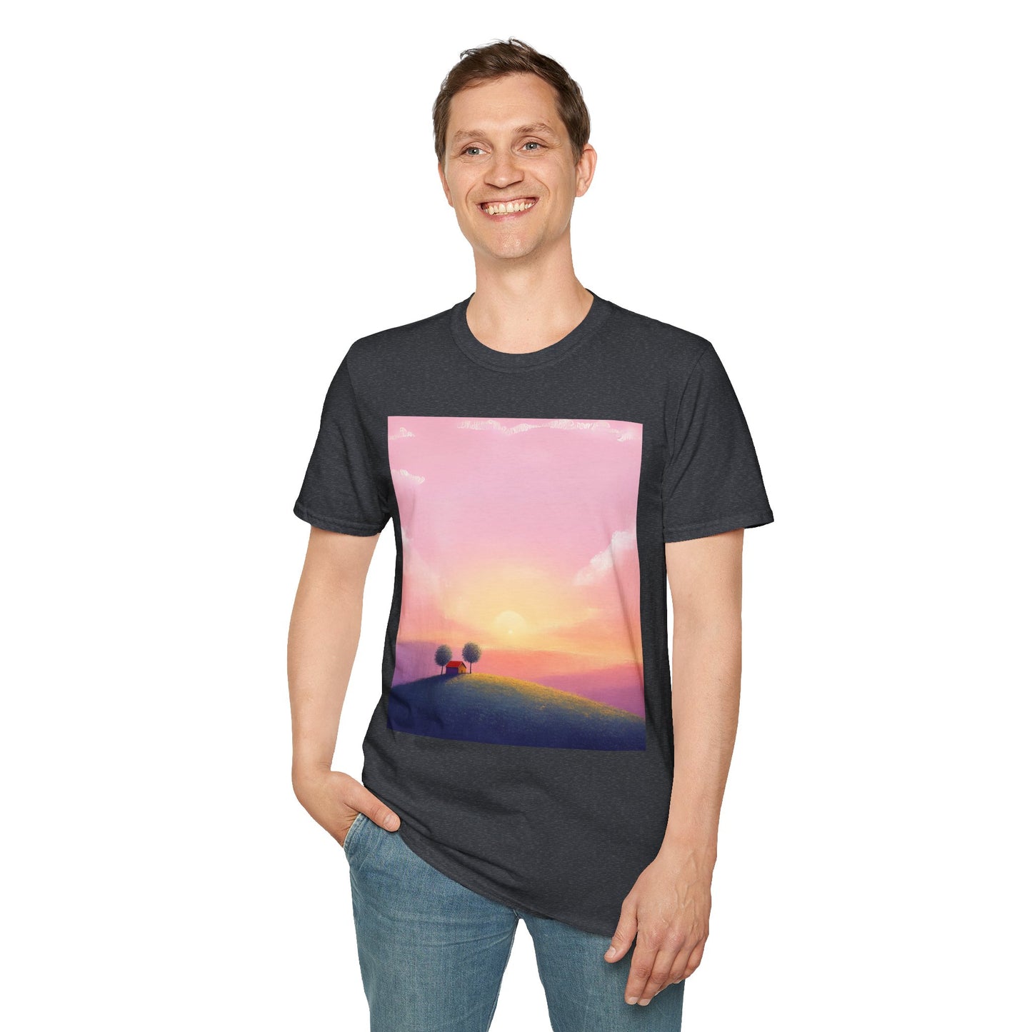 Serene Sunset Unisex Softstyle T-Shirt - Perfect for Nature Lovers